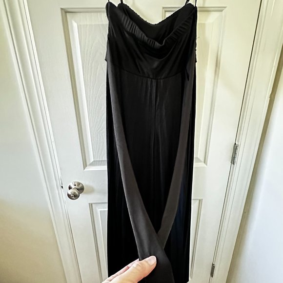 Womens Formal Floor Length Strapless Black Dress - Picture 4 of 4
